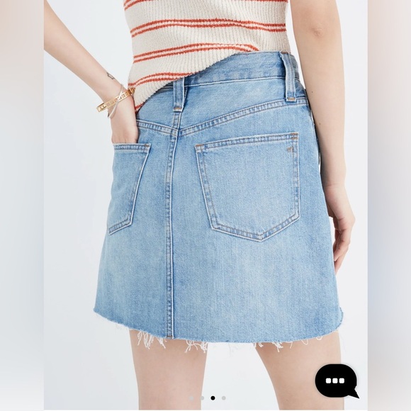Madewell Rigid Denim A-Line Mini Skirt Size 26 EUC - Picture 2 of 9